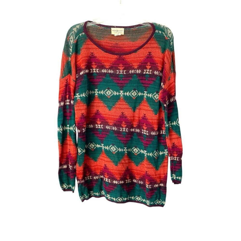 Vintage Denim & Supply Ralph Lauren Light Knit Sweater Southwestern Navajo large
